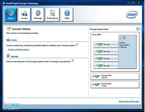 خطای Intel Rapid Storage Technology