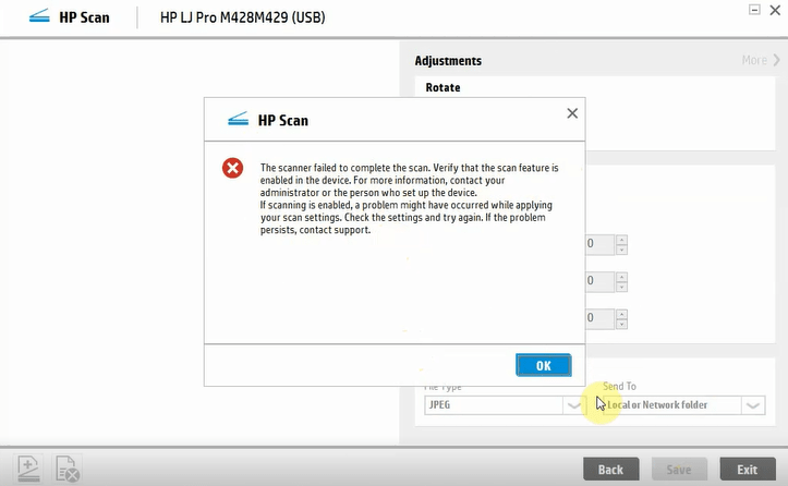ارور اسکن نگرفتن پرینتر HP M428 ارور اسکن نگرفتن پرینتر HP M428